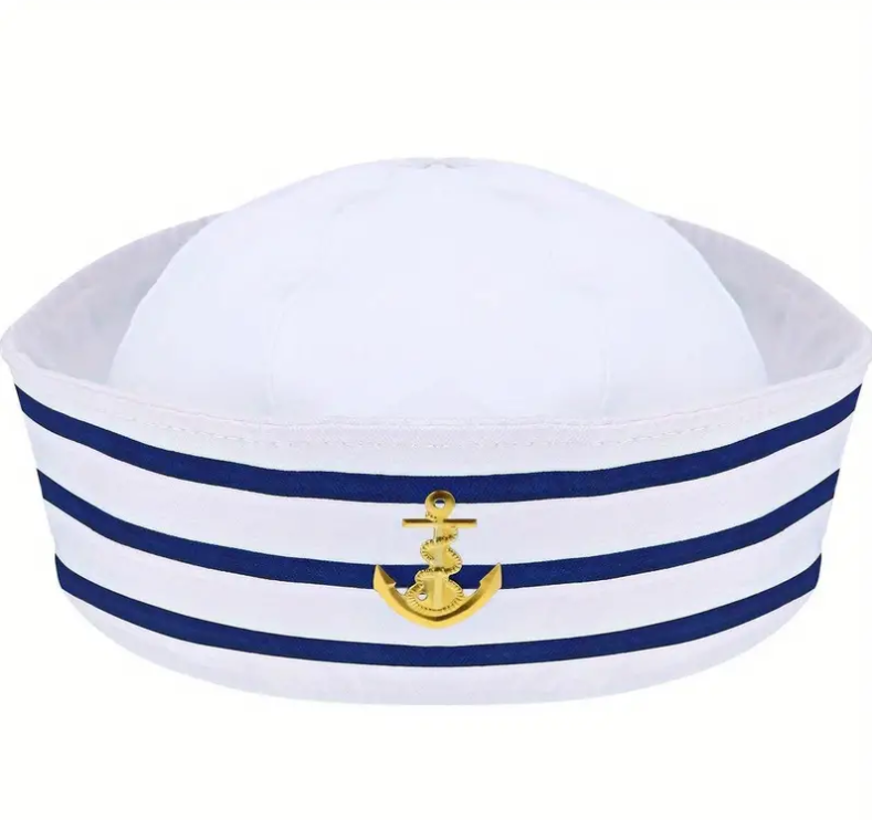 Námornícka čiapka s motívom kotva - obvod 56 cm